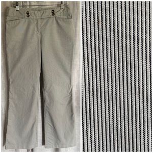Ann Taylor Signature Fit Mid Rise Wide Leg Micro Stripe Trouser Pants Size 8